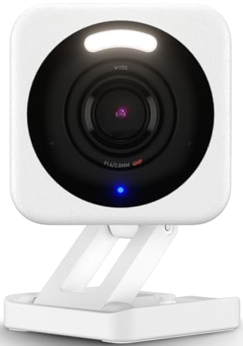 Wyze Cam v4, 2K HD Wi-Fi Smart Home Security Camera, Indoor/Outdoor Use, Pet/Baby Monitor, Motion Activated Spotlight/Siren, Enhanced Color Night Vision, 2-Way Audio, Local/Cloud Storage, Wired, White