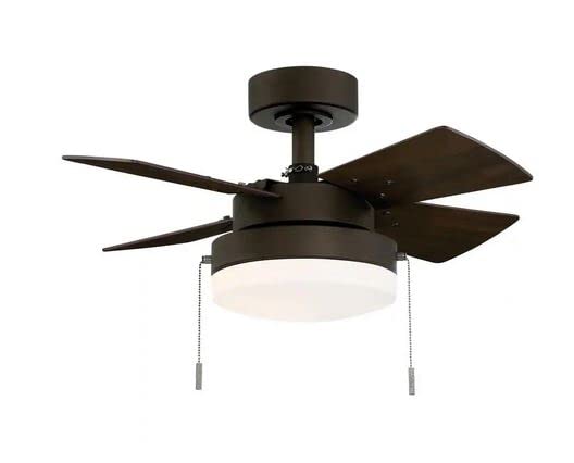 Hampton Bay Metarie II 24 in. Indoor Oil Rubbed Bronze Ceiling Fan with Light, Small