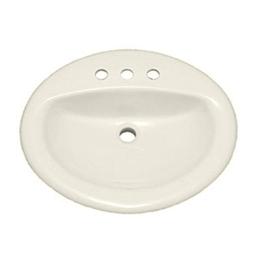 PROFLO PF20174BS PROFLO PF20174 Rockaway 20-1/2" Oval Vitreous China Drop In Bathroom Sink with Overflow and 3 Faucet Holes at 4" Centers