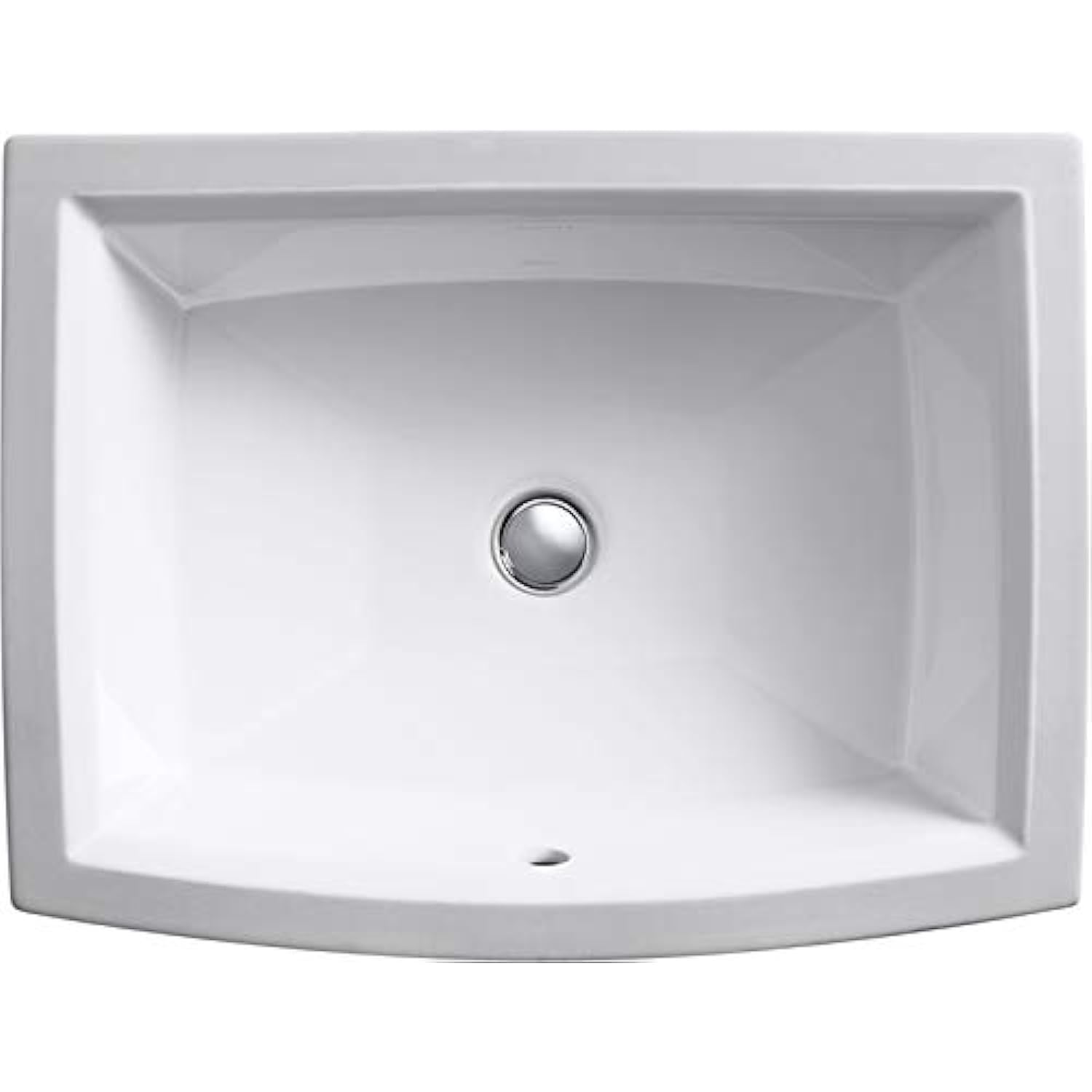 KOHLER K-2355-0 Archer 20" Rectangular Undermount Bathroom Sink, Vitreous Lavatory Vanity Sink with Overflow, Undermount Bathroom Sink Rectangle, White