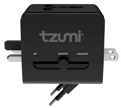 UNIVERSAL TRAVEL ADAPTER - DUAL USB AND USB-C