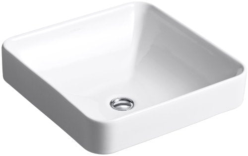 KOHLER 2661-0 Vox Vessel Bathroom Sink, vitreous China, 16-1/4" W x 16-1/4" L, White