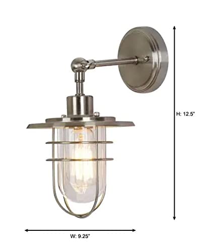 1-Light Brushed Nickel Wall Sconce