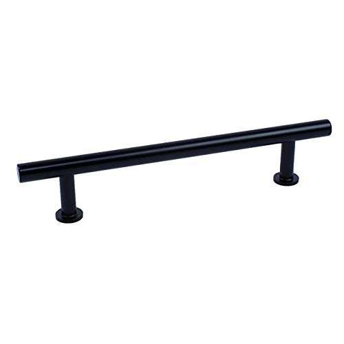 Modern Geo 5-1/16 Inch Center to Center Solid Brass T-Bar - Matte Black