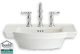 American Standard 0900.008.020 American Standard 0900.008 Estate 24" Pedestal Bathroom Sink Only with 3 Holes Drilled (8" Centers) and Overflow