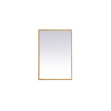 Elegant Decor Pier 20x40 inch LED Mirror with Adjustable Color Temperature 3000K/4200K/6400K in Brass