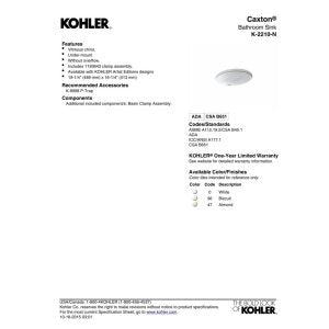 KOHLER K-2210-N-0 Caxton Bathroom Sink, White