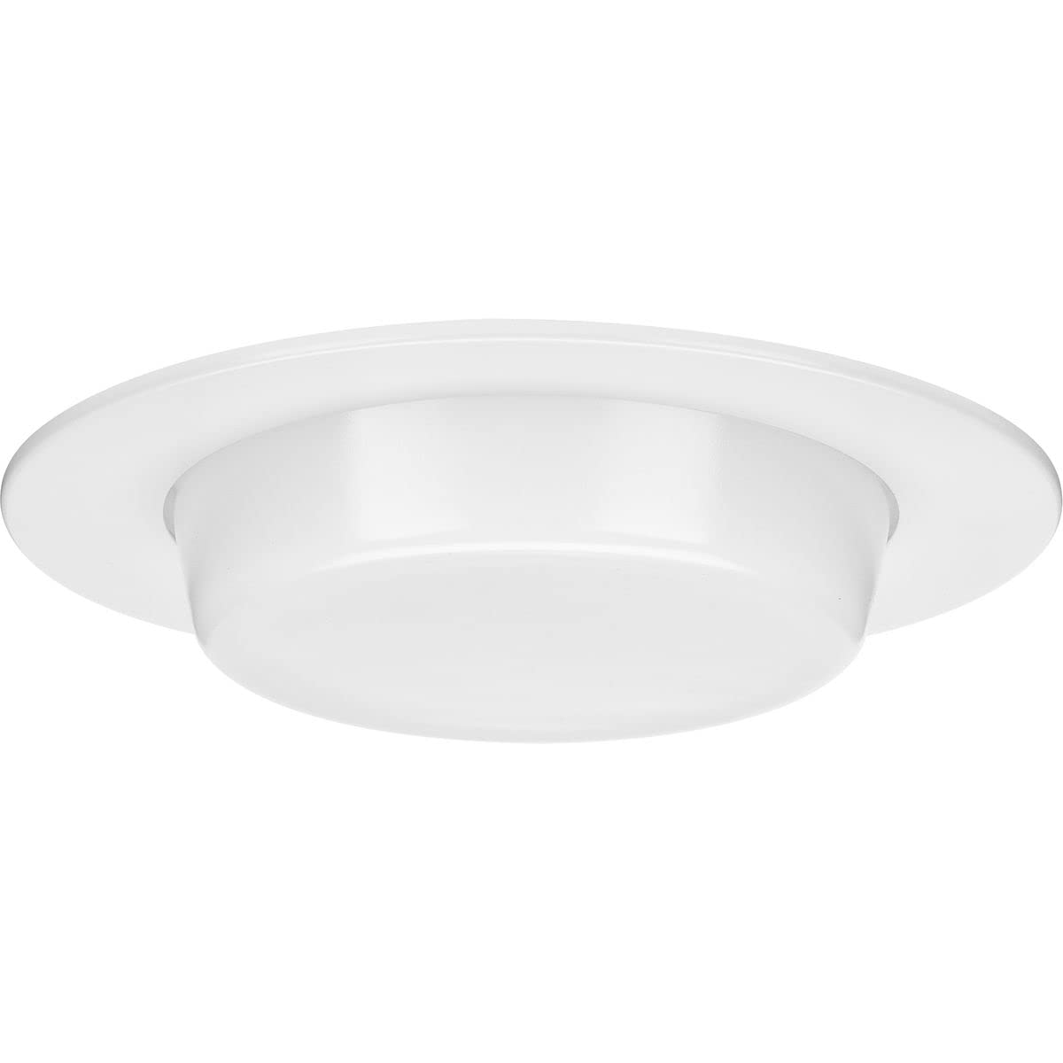 Progress Lighting P806005-028 6" Recessed Drop Lensed Shower Trim with Frosted Glass Diffuser Satin White for 6 in. Housing (P806N Series)