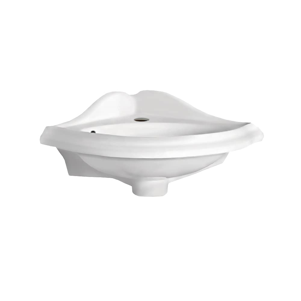 Whitehaus AR036-WH Corner Wall-Mount Lavatory Basin, White