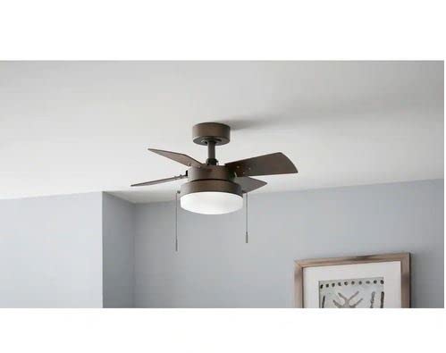 Hampton Bay Metarie II 24 in. Indoor Oil Rubbed Bronze Ceiling Fan with Light, Small