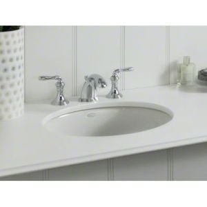 Kohler 2205-0 Ceramic undermount Oval Bathroom Sink, 20.88 x 17.88 x 9 inches, White