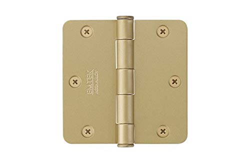 Emtek 9100 Steel Hinges (Pair) - SD - 1/4" Radius Corner - 3 1/2" x 3 1/2" - 9102315 - Satin Nickel (US15)