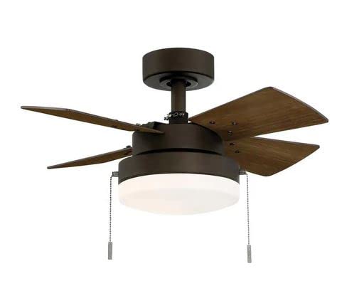 Hampton Bay Metarie II 24 in. Indoor Oil Rubbed Bronze Ceiling Fan with Light, Small