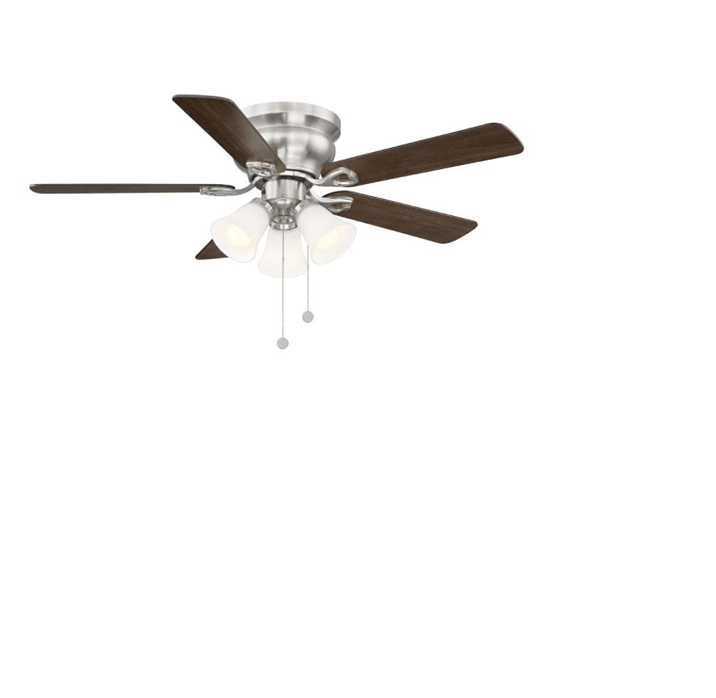 Clarkston II 44 in. LED Indoor Brushed Nickel Ceiling Fan with Light Kit