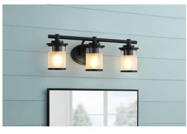 Truitt 23.25 in. 3-Light Matte Black Modern Bath Vanity Light