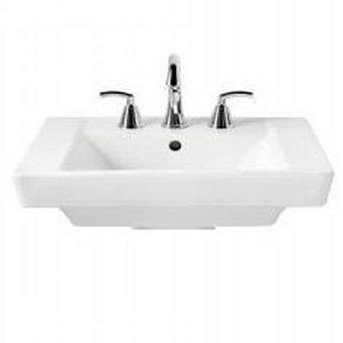 American Standard 641001.222 Boulevard Ceramic Pedestal Rectangular Bathroom sink, 24" L x 19" W x 7" H, Linen