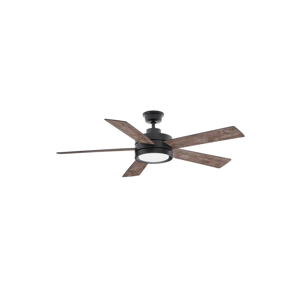 Home Decorators Collection Baxtan 56 in. LED Matte Black Ceiling Fan with Light and Remote Control AM731A-MBK