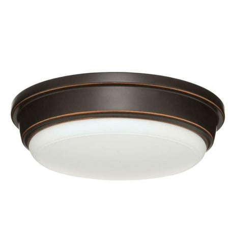 Hampton bay Weather Resistant Oil Rubbed Bronze Integrated LED Outdoor Flush Mount (New Open Box)