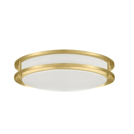 Hampton Bay Flaxmere 14 in. Brushed Gold Dimmable LED Flush Mount Ceiling Light