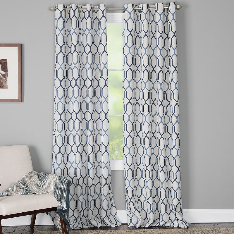 Closeout! Miller Curtains Alain 50" x 95" Geo-Print Energy-Efficient Window Panel