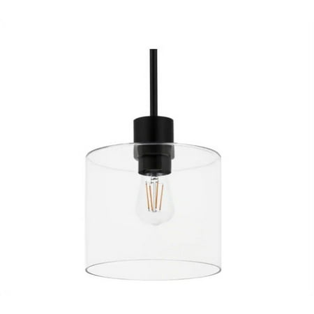 Hampton Bay Sutton Place 1-Light Matte Black Pendant