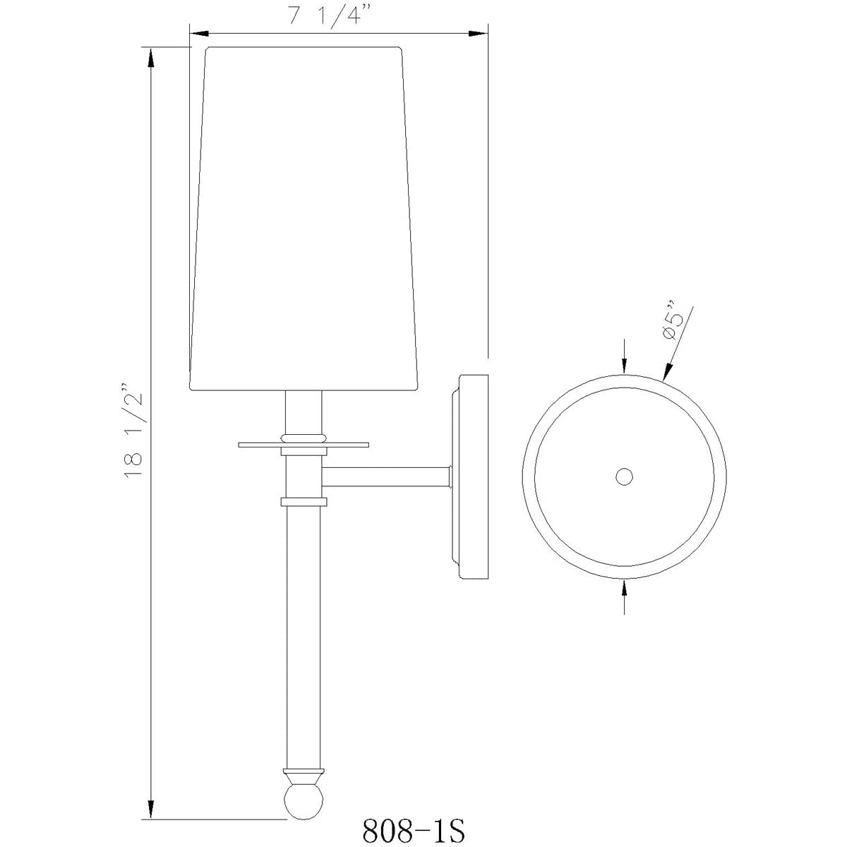 Z-Lite 1 Light Wall Sconce 808-1S-MB