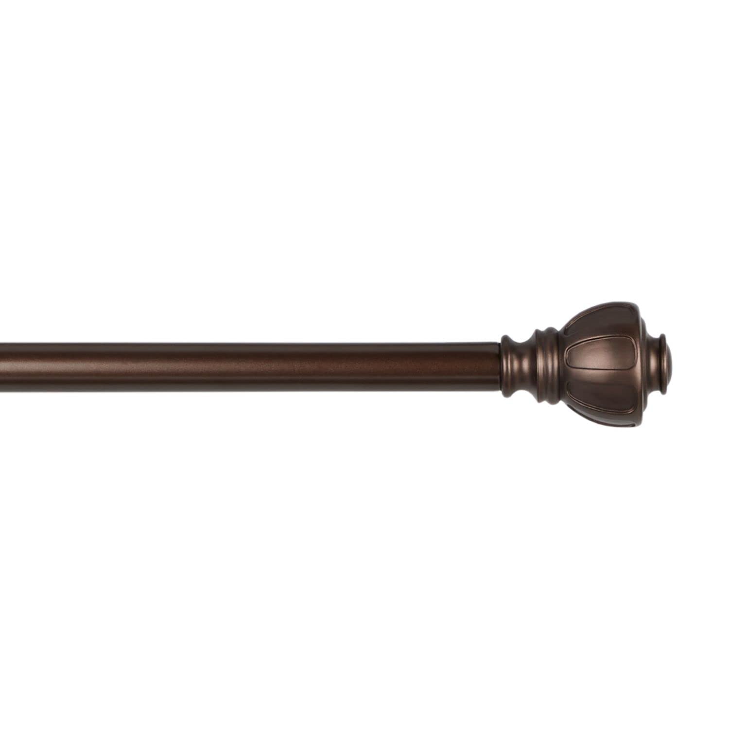 Exclusive Home Ronaldo 1" Window Curtain Rod and Finial Set, Adjustable 66"-120", Oil Rubbed Bronze