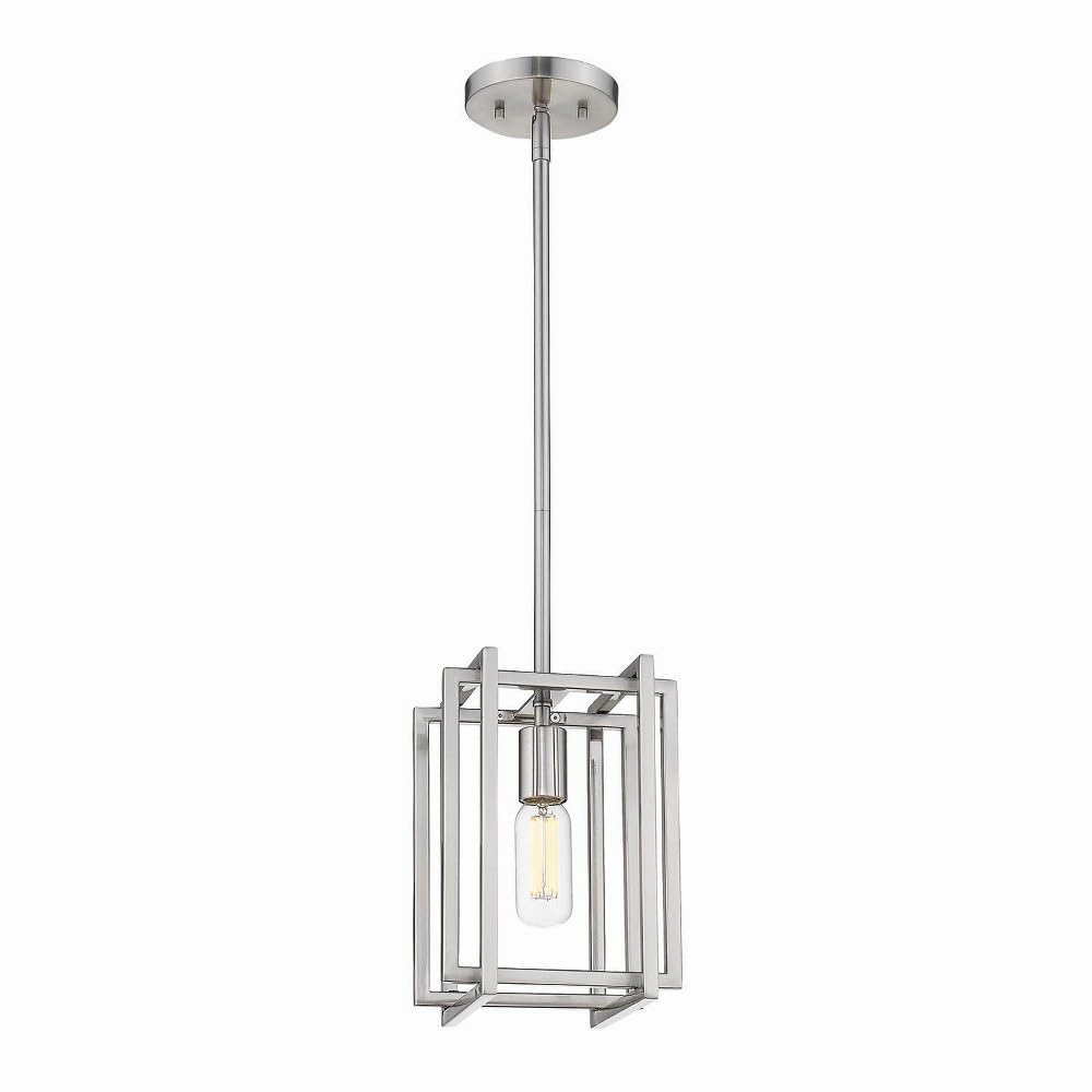 Golden Lighting 6070-M1L BLK-PW One Light Mini Pendant, Black