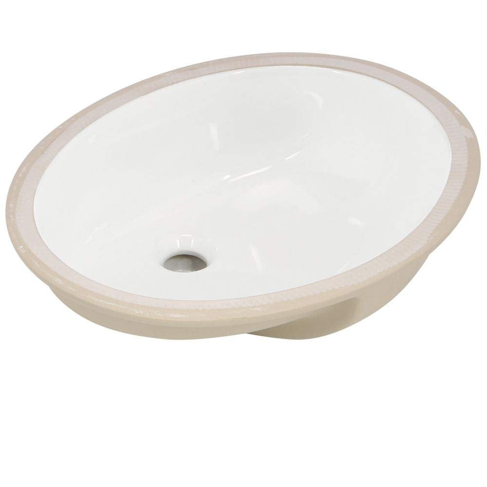 Glacier Bay Oval Undermounted Bathroom Sink in White