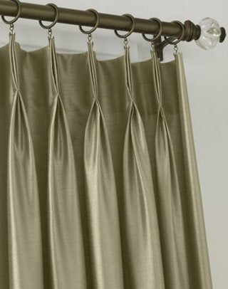 Curtainworks Marquee Faux Silk Pinch Pleat Curtain Panel, 30 by 144", Pewter,1Q800004PT