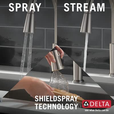 DELTA Emery Single-Handle Pull-Down Sprayer Kitchen Faucet with ShieldSpray and Soap Dispenser in SpotShield Stainless Steel