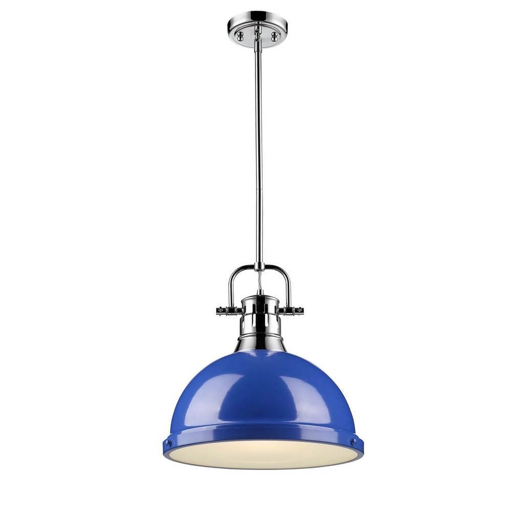 Golden Lighting 3604-L BLK Duncan Pendant, Matte Black with Matte Black Shade