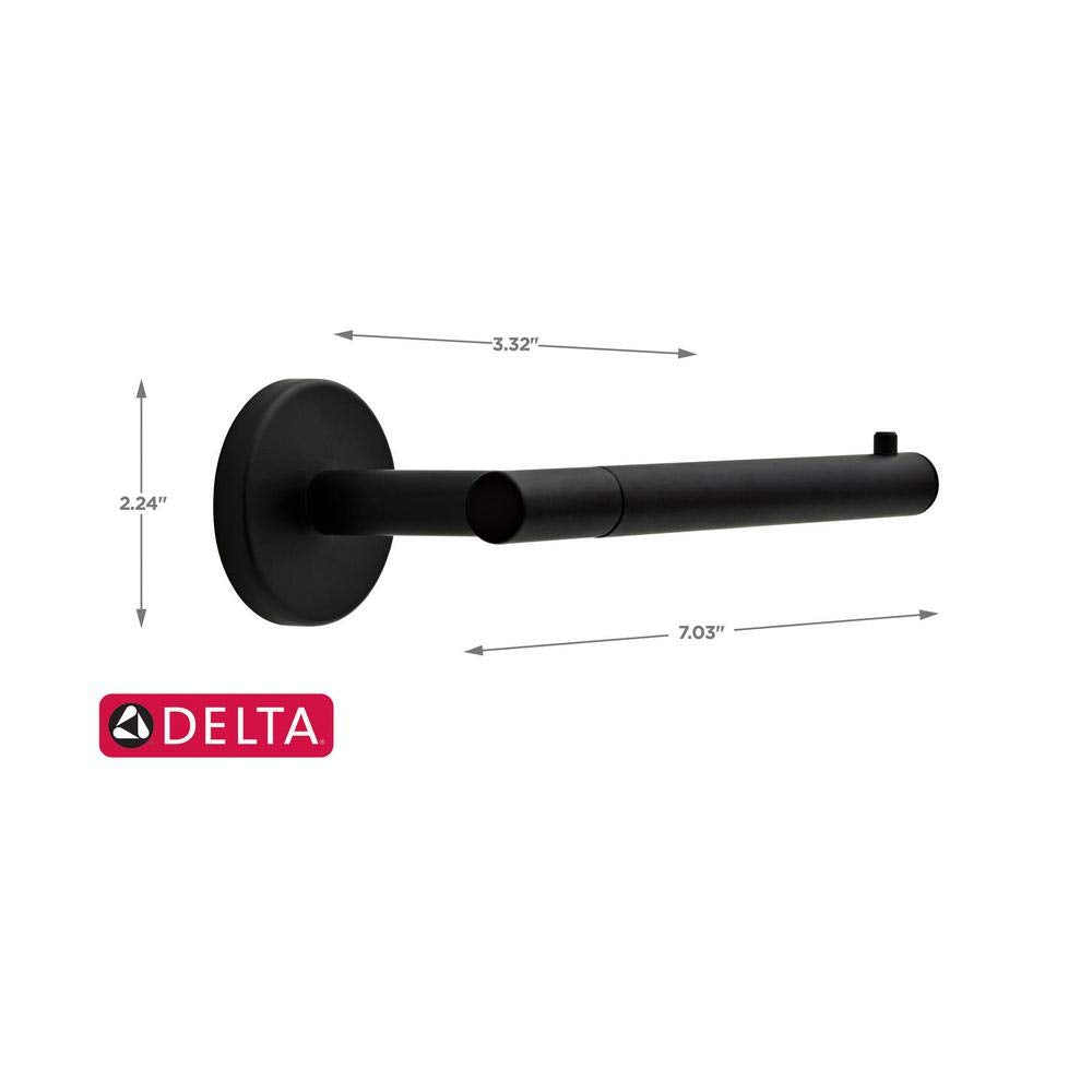 Delta Lyndall Single Post Toilet Paper Holder in Matte Black