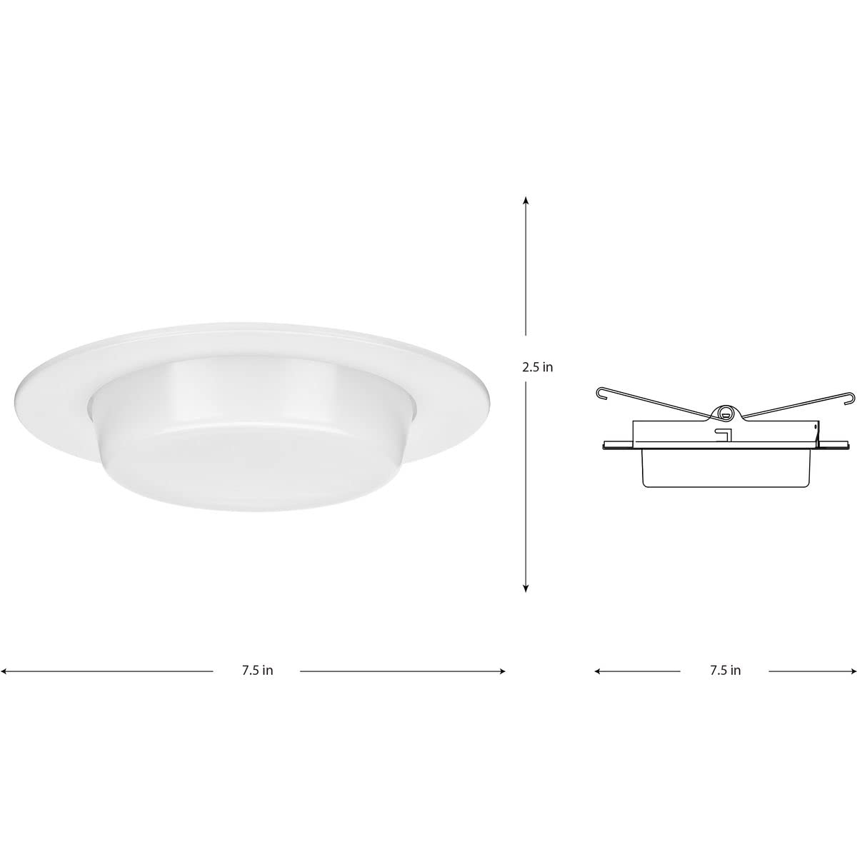 Progress Lighting P806005-028 6" Recessed Drop Lensed Shower Trim with Frosted Glass Diffuser Satin White for 6 in. Housing (P806N Series)