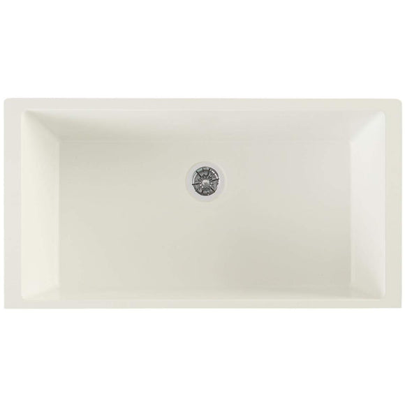 Elkay ELXRUP3620RT0 Quartz Luxe Ricotta Single Bowl Undermount Kitchen Sink with Perfect Drain