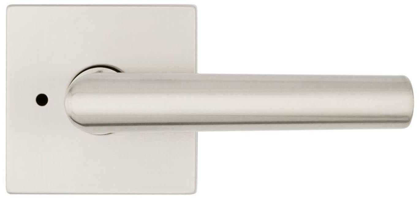 Kwikset 730MILSQT-26 Milan Lever with Square Rose Privacy Door Lock with 6AL Latch and RCS Strike Bright Chrome Finish