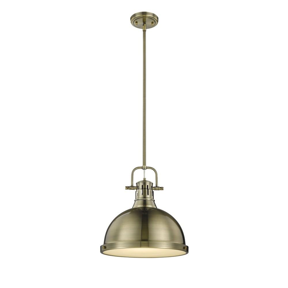 Golden Lighting 3604-L BLK Duncan Pendant, Matte Black with Matte Black Shade