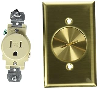 Leviton 5249-TFB 1-Gang Single Receptacle Floor Box  Tamper-Resistant  Brass Finish  15-Amp  125V