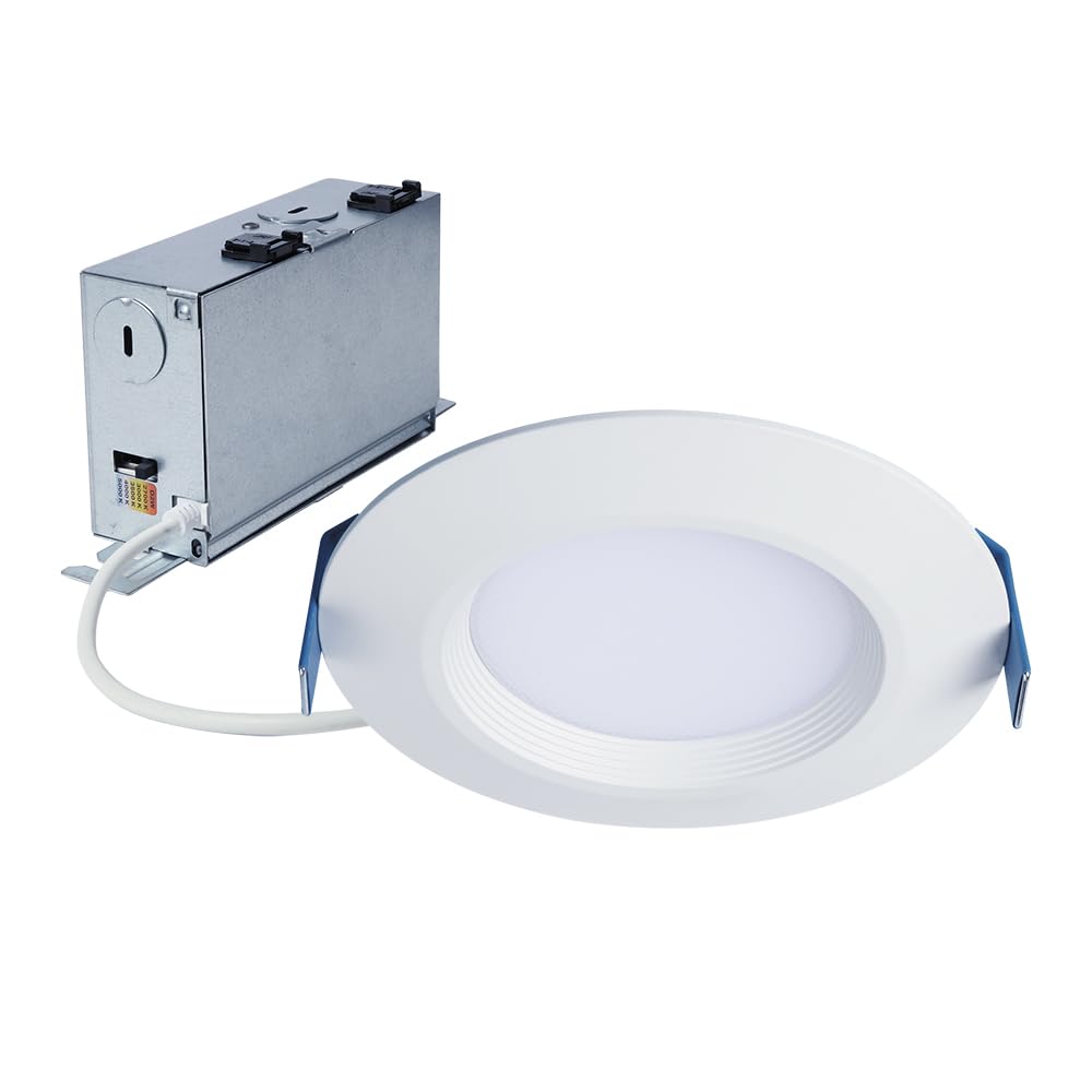 HALO HLBC 4 inch Ultra-Slim Regressed LED Downlight, Selectable CCT with Dim to Warm, Canless Installation