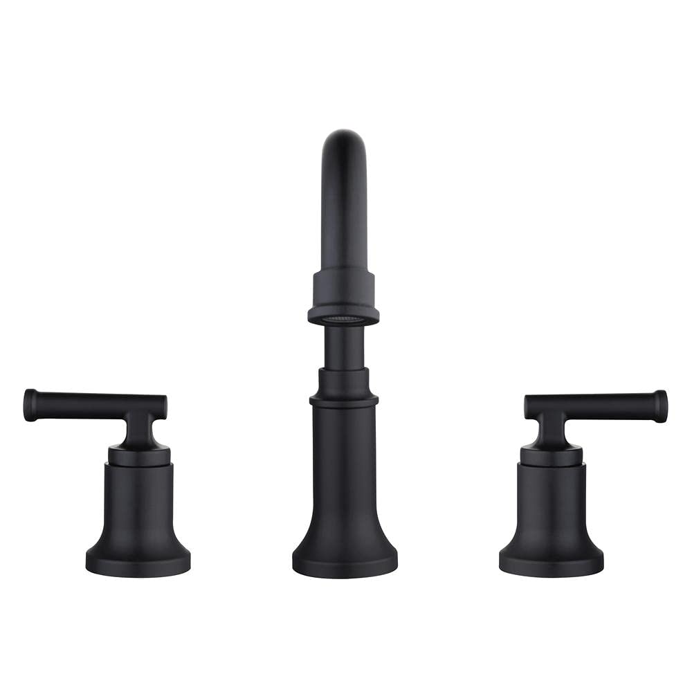 Oswell 8 in. Widespread 2-Handle High-Arc Bathroom Faucet in Matte Black