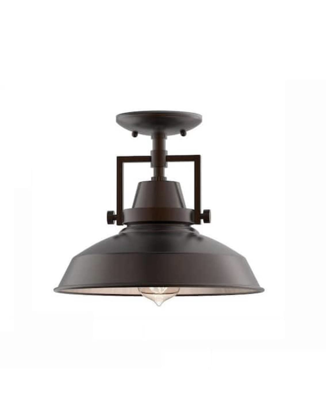 Wilhelm 12 in. 1-Light Bronze Semi-Flush Mount