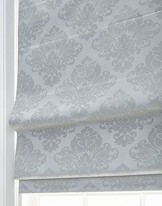 Curtainworks 6Z200607SV Damask Window Shade, 45" W x 64" L, Silver