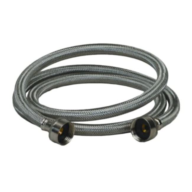 PROFLO PF146814 48" Double Reinforced Washing Machine Supply Hose - Stainless Steel