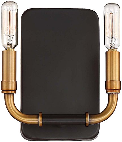 Minka Lavery Farmhouse Wall Sconce Lighting 4062-660 Liege Wall Lamp Fixture, 2-Light 120 Watts, Bronze