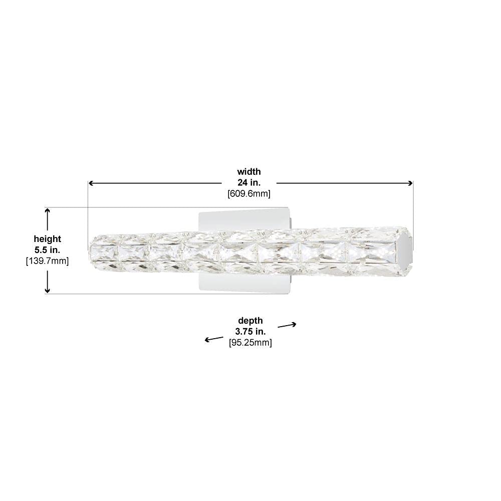 Keighley 24 in. Chrome LED Crystal Vanity Light Bar