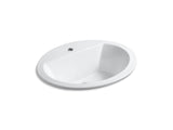 KOHLER K-2699-1-0 Bryant Oval Self-Rimming Bathroom Sink with Single-Hole Faucet Drilling, White