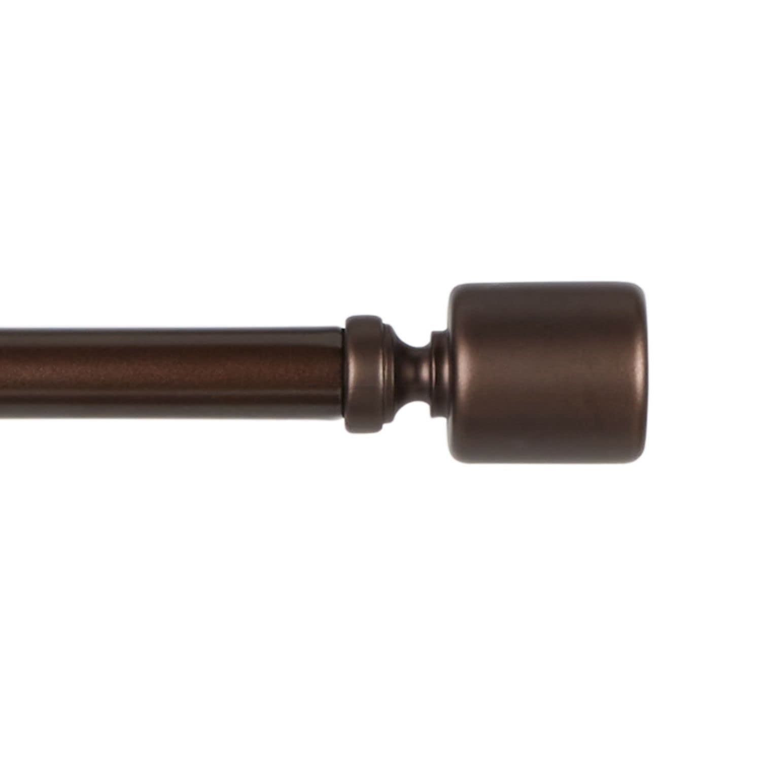 Exclusive Home Rino 1" Window Curtain Rod and Finial Set, Adjustable 66"-120", Oil Rubbed Bronze