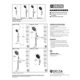Delta Faucet 5-Spray Touch-Clean H2Okinetic Wall-Mount Hand Held Shower with Hose, Stainless 55445-SS