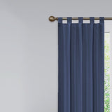 PAIRS TO GO Montana Modern Decorative Tab Top Window Curtains for Bedroom or Living Room (2 Panels), 30" x 63", Indigo