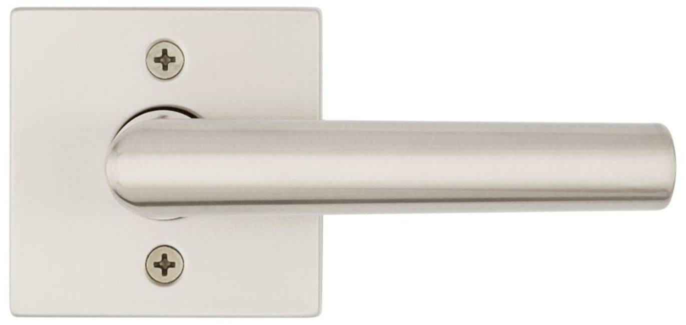 Kwikset 720MILSQT-26 Milan Lever with Square Rose Passage Door Lock with 6AL Latch and RCS Strike Bright Chrome Finish